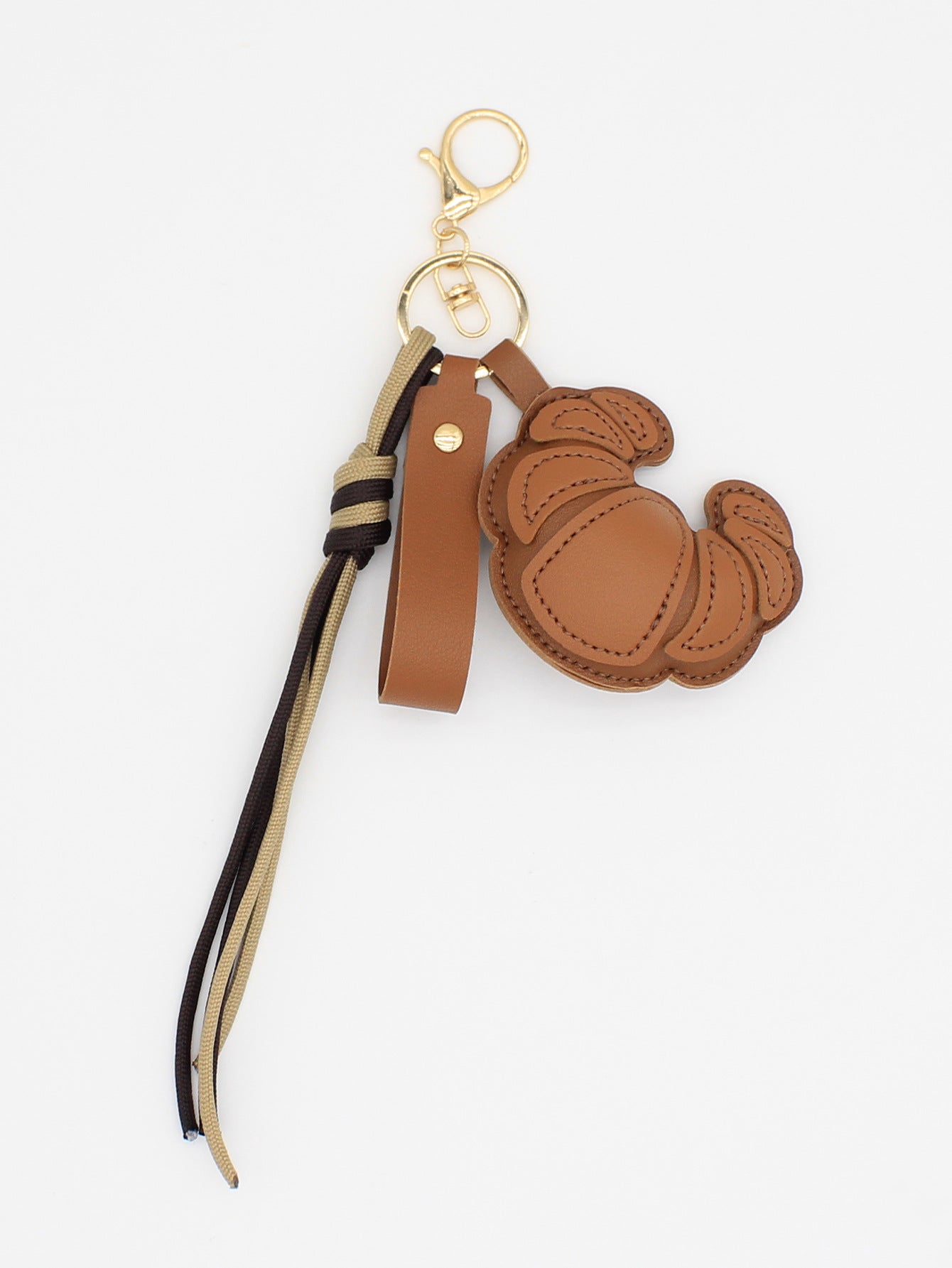 Wholesale Three-dimensional pu creative croissant toast hanging bag car pendant keychain